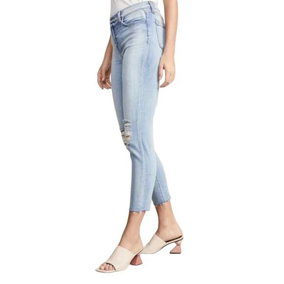 L'Agence El Matador High Rise Slim Distressed Raw Hem Jean Light Blue 25 NWT - Picture 13 of 13